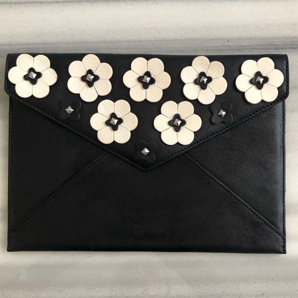 Rebecca Minkoff Floral Appliqué Leo Clutch